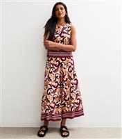 Women's Red Floral Cropped Wide-Leg Culottes New Look