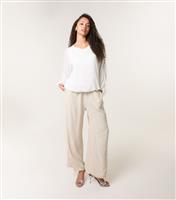 Women's Stone Metallic Stripe Trousers Blue Vanilla New Look