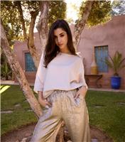 Women's Cream Shimmer Wide Leg Trousers Blue Vanilla New Look