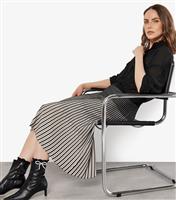 Women's Black Gradient Ribbed Knit Midi Skirt Apricot New Look