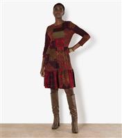 Women's Red Folk Patchwork Print Mini Dress Apricot New Look