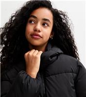 Girls' Black Padded Midi Coat New Look