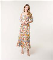 Women's Multicoloured Floral Print Square Neck Maxi Dress Blue Vanilla New Look