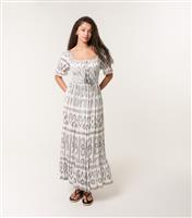 Women's Off White Patterned Maxi Dress Blue Vanilla New Look
