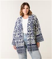 Women's Curve Navy Paisley Print Kimono Blue Vanilla New Look