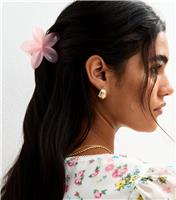Light Pink Tropical Flower Hair Claw Clip New Look