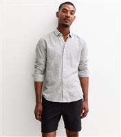 Men's Navy Striped Long Sleeve Shirt Only and Sons New Look