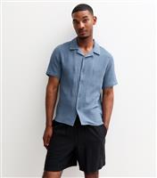 Men's Blue Textured Shirt Only and Sons New Look
