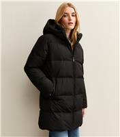 Women's Black Midi Length Puffer Jacket New Look