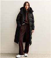 Women's Black Longline Padded Puffer Coat New Look