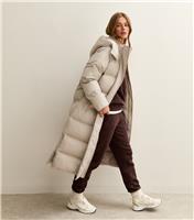 Women's Mink Longline Padded Puffer Coat New Look