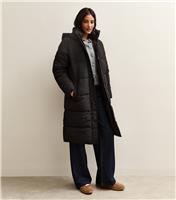 Women's Black Tiered Longline Puffer Jacket New Look