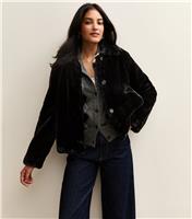 Women's Black Faux Fur Jacket New Look