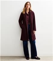 Women's Dark Burgundy Unlined Tailored Coat New Look