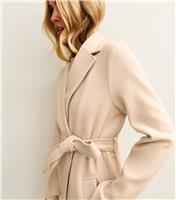 Women's Tall Cream Longline Belted Coat New Look