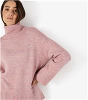 Women's Mid Pink Knitted Bell Sleeve Jumper Apricot New Look