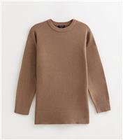 Women's Maternity Camel Side Slit Jumper New Look