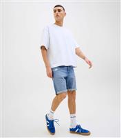 Men's Blue Ripped Denim Shorts Jack & Jones New Look