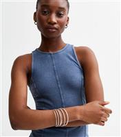 Pack of 6 Silver Tone Textured Bangles New Look