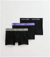 Men's Black Pack of 3 Jersey Boxers Jack & Jones New Look