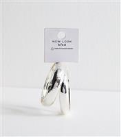 Pack of 2 Silver Tone Chunky Bangles New Look
