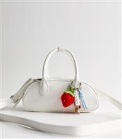 White Faux Leather Top Handle Bag New Look