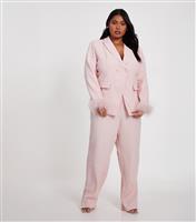 Women's Curve Pink Woven Tailored Trousers Quiz New Look