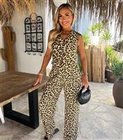 Women's Brown Leopard Print Wide Leg Trousers AX Paris New Look