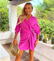 Women's Pink Wrap Shirt Dress AX Paris New Look