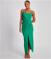 Women's Green Knot Front Maxi Dress Quiz New Look