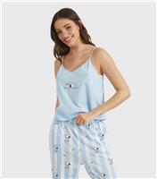 Women's Blue Snoopy Print Cami Top and Trousers Pyjama Set Skinnydip New Look