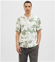 Men's Green Hawaiian Print Short Sleeve Shirt Jack & Jones New Look