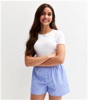 Girls' Blue Striped Pyjama Shorts New Look