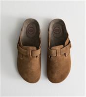 Men's Brown Faux Suede Mules Jack & Jones New Look