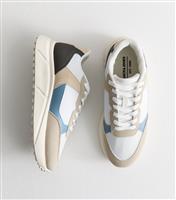 Men's White Faux Leather Contrast Trim Trainers Jack & Jones New Look