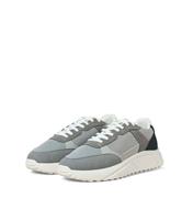 Men's Light Grey Faux Suede and Leather Panelled Trainers Jack & Jones New Look