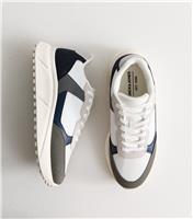 Men's White Faux Leather Contrast Trim Trainers Jack & Jones New Look