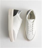 Men's White Faux Leather Contrast Trim Trainers Jack & Jones New Look