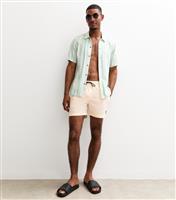 Men's Cream Logo Label Swim Shorts Jack & Jones New Look