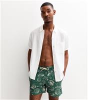 Men's Green Shell Print Swim Shorts Jack & Jones New Look