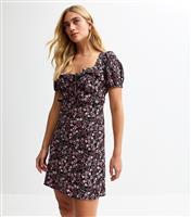 Women's Pink Floral Print Milkmaid Mini Dress New Look