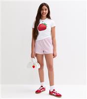 Girls' Pink Striped Jersey Shorts New Look