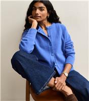 Women's Petite Bright Blue Crew Neck Short Cardigan New Look