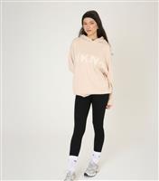 Women's Cream Knitted Logo Hoodie WKNDGIRL New Look
