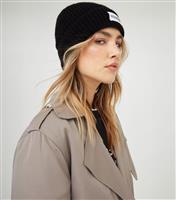 Black Logo Label Beanie WKNDGIRL New Look