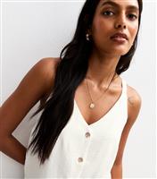 Women's White Button Through Cami Top New Look