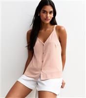 Women's Pink Button Through Cami Top New Look