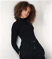 Women's Black High Neck Bodysuit WKNDGIRL New Look