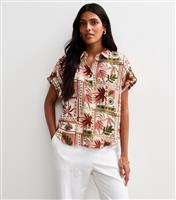 Women's Pink Tropical Print Shirt New Look
