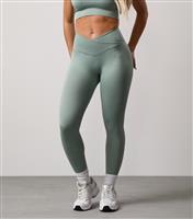 Women's Light Green Transform Wrap Leggings Gym King New Look
